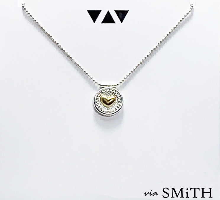 The Circled Heart Pendant Necklace (NK54)