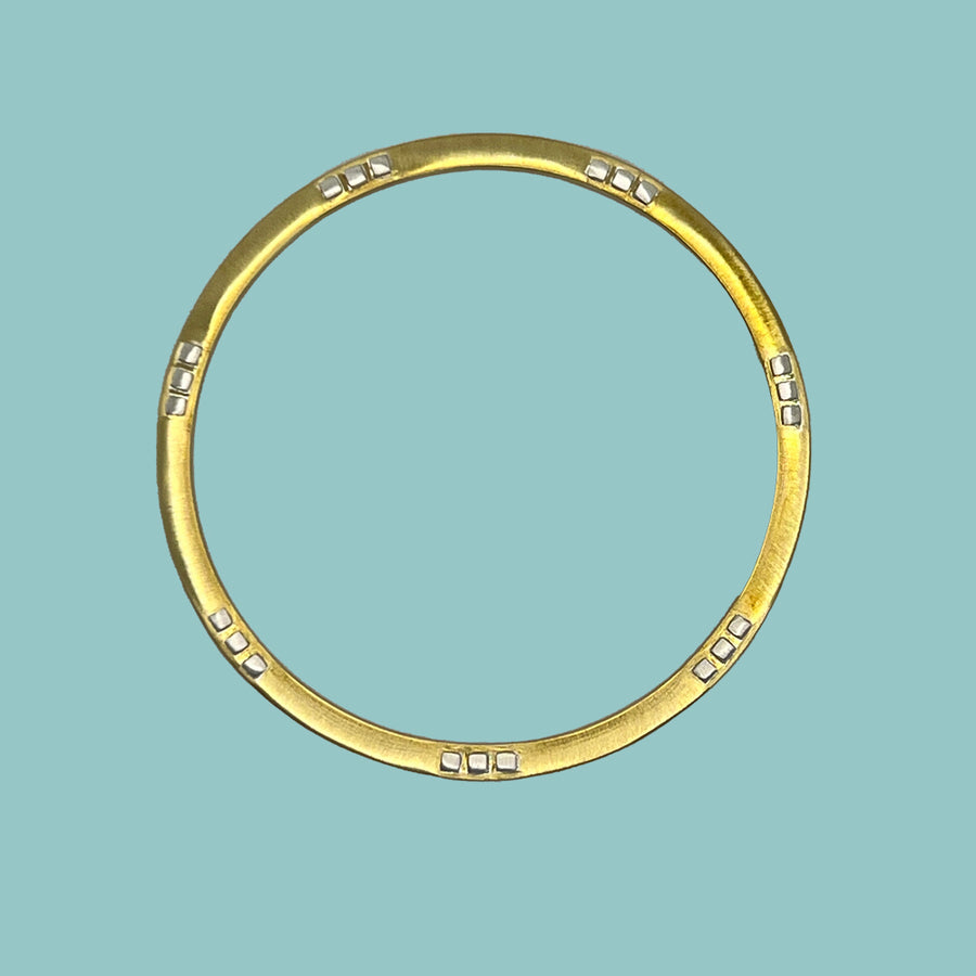 Triple Square Bangle – brass (bgl134b)