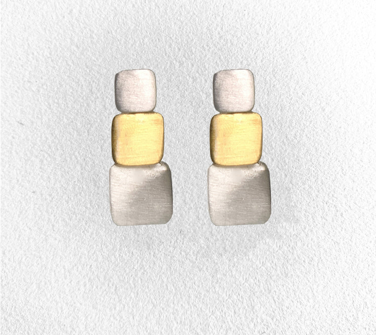 Triple Square Drop Earrings (ER68sgs)