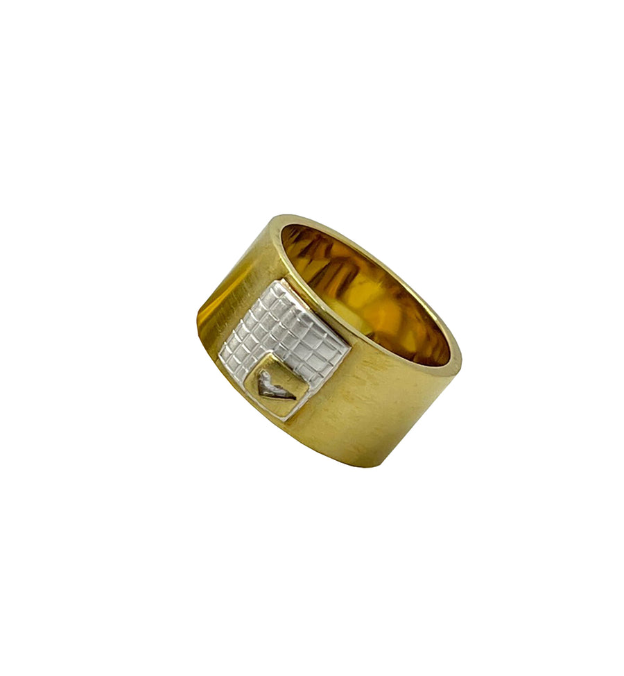 Large Heart Gridded Ring (116)